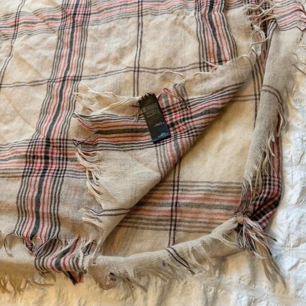 Plaid Fringe Scarf